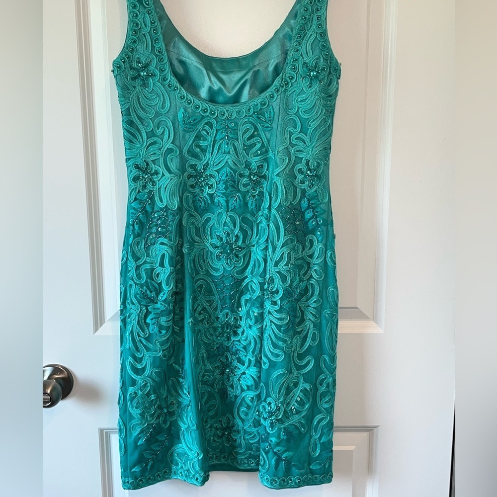 Sue Wong Nocturne Beaded Embroidered Dress Beautiful Seafoam Green Size 8 - Picture 7 of 10